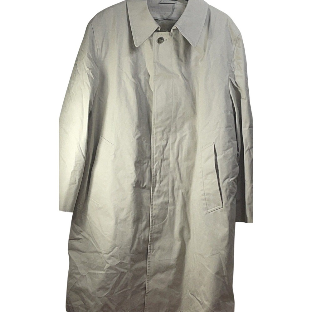 Lakeland Beige Tan Trench Coat Full Length Zip Up Liner Size 42 Short